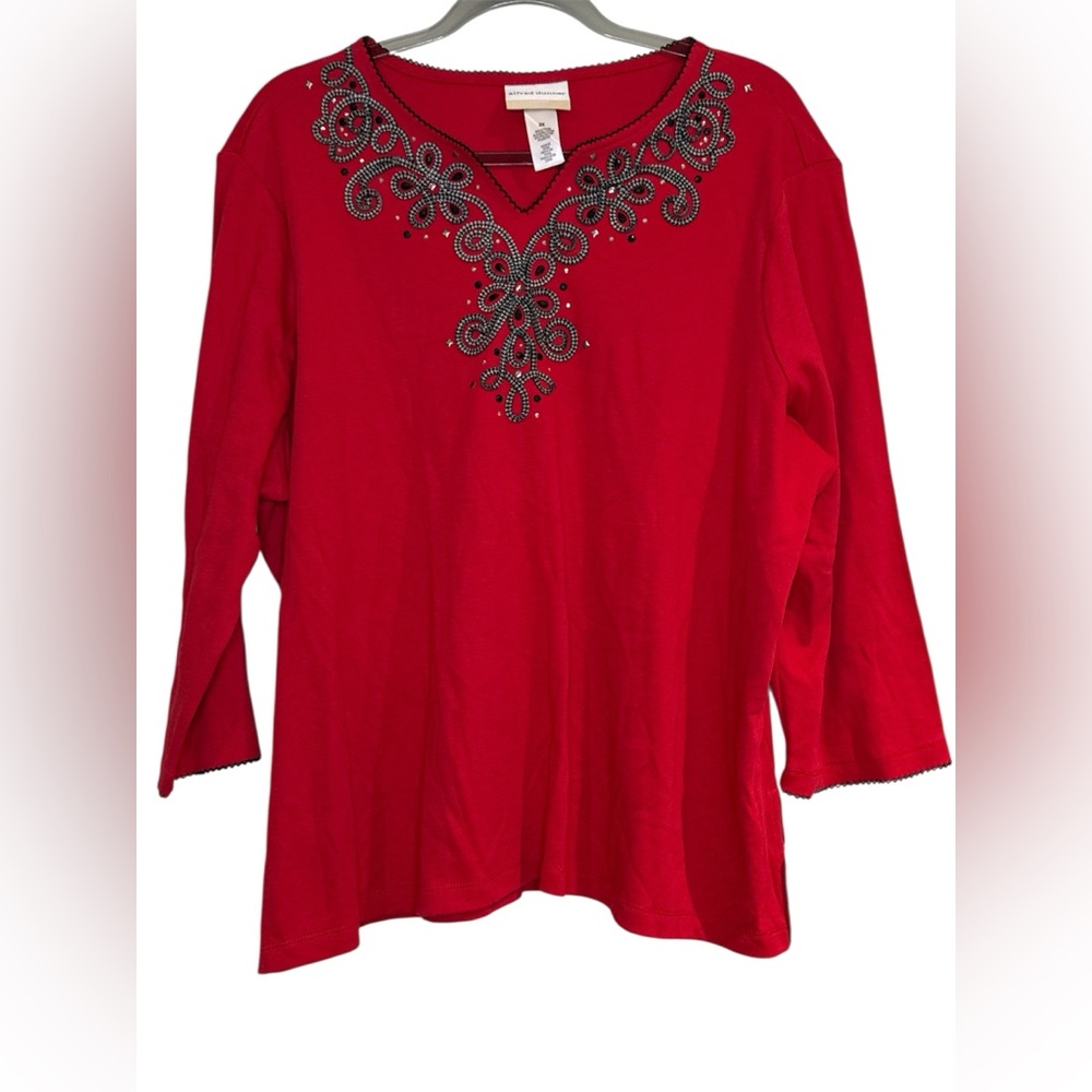 🆕 red 3/4 sleeves Alfred Dunner plus size top